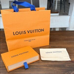 Louis Vuitton Orange Bag Wallet Box and Dust Bag